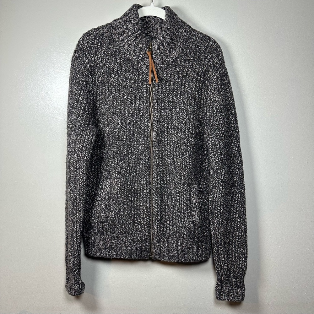 LL Bean Signature Lambswool Blend Full Zip Marled Sweater Jacket Women’s Small